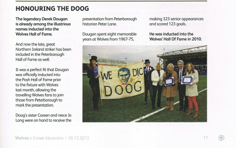 Crewe programme Doog Posh HoF We Dig Doog