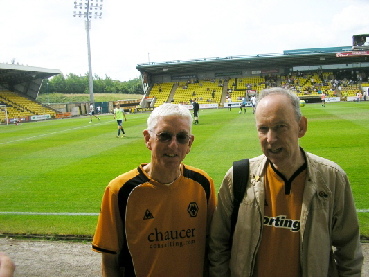 Y10. Chris and Dave before kick off Livingston
